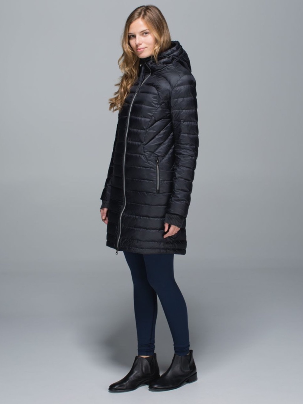 Lululemon Black 1x A Lady Down filled coat Jacket size 8